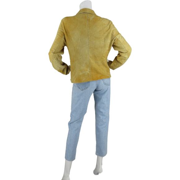 Nicola Berti Made in Italy Moto Rust Distressed Tan Suede Leather jacket - Picture 6 of 11